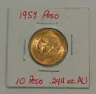 Mexico 1959 Gold Coin 10 Pesos AU/BU .2411 AGW-- restrike Coin  Hidalgo
