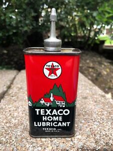 New ListingVintage Texaco Home Lubricant Oil Lead Top Spout Tin Can