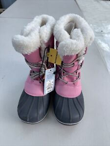 Pink Kids Size 6 Cat & Jack Snow Boots Waterproof New W/ Tag