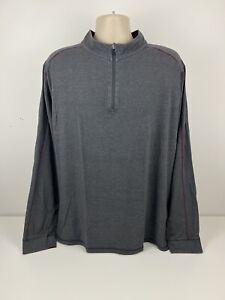 Tasc Performance MOSOtech 1/4 Zip Gray Pullover Mens Size XXL Bamboo Active EUC