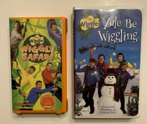 The Wiggles VHS Tapes Xmas Yule Be Wiggling Wiggly Safari Songs Music Singing
