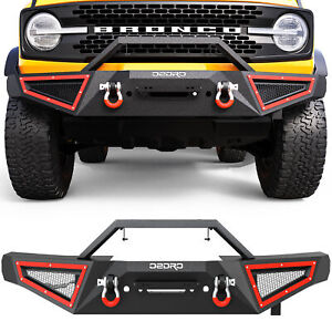 OEDRO Off-Road Front Bumper for 2021-2023 Ford Bronco w/ Winch Plate & D-Rings (For: 2021 Ford Bronco Big Bend)