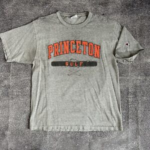 Men's Vintage Champion Princeton Tigers Golf Team Heather Gray T Shirt Tee Sz L