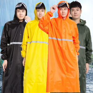 Womens Mens Waterproof Raincoat Long Trench Unisex Rain Coat Jacket Adult Hiking