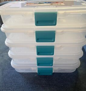 Sterilite 6 Pack Clear Plastic Storage Box Exterior Measures 8.5 x 5 5/8 x 1.5