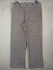 Vintage Wah Maker Pants Mens 34x30 Black/White Striped Buckle Back Made In USA