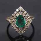1.70 Ct Oval Shape Natural Emerald IGI Certified Diamond Ring In 14K Gold