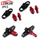 2PCS Fuel Rail Adapter With 6mm Tail For Mitsubishi Evo 1-3 Eclipse Dsm Black