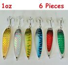 6 pcs casting 1oz crocodile spoons fishing lures Choose Colors