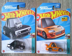 hot wheels fast & furious tooned '70 dodge charger and '94 toyota supra