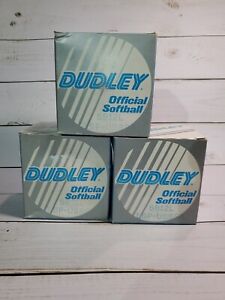 (3) VTG Dudley SB12L LSP-USSSA Leather Softballs MINT New Old Stock! SLO PITCH