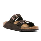 birkenstock arizona mocha suede leather women’s casual sandal flats “narrow”