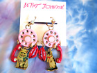 Betsey Johnson Authentic Call The Cat  Chandelier Earrings NWT