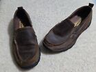 SKECHERS Men's Size 10.5 Extra Wide Brown Leather Slip On Loafers Shoes 63697EW