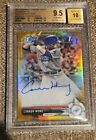 2017 Bowman Chrome Gold Refractor Connor Wong RC Rookie AUTO BGS 9.5/ .5 from 10
