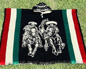 Pancho Villa Y Emiliano Zapata Alpaca Poncho,Unisex One Size. Made In Ecuador