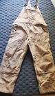 Carhartt Men's Bib Overalls - Brown 102776-211 36x30 USED STAINED FADED