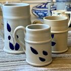 3 Vintage Williamsburg Pottery Salt Glazed Mugs 5