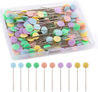 200Pcs Flat Flower Head Pins Assorted Colors Decorative Pins With A Storage Bo