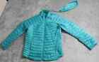 Be Inspired Packable Down Puffer Jacket Womens XL Bluegreen Full Zip Long Sleeve
