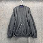 Alan Flusser Sweater Men XXL Gray Pullover 2 Button Cardigan Pure Cashmere