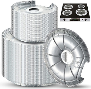 New Listing60 Pcs Electric Stove Burner Covers, Disposable Aluminum Foil Drip Pan Liners