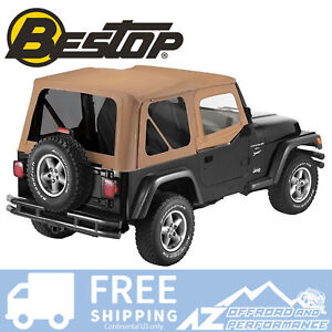 Bestop Sailcloth Replace A Top For 88-95 Jeep Wrangler YJ Tinted Windows Spice (For: Jeep Wrangler)
