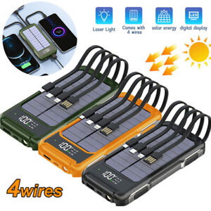 Solar Power Bank 4 USB Portable External Backup Battery Charger For Cell Phone