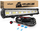 ZH409 20 Inch 420W Triple Row Flood Spot Combo 42000LM LED Light Bar Bright Beam
