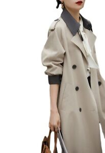 Luxury Womens Trench Coat Jacket Spring Autumn Temperament Casual Trench Coat Sz