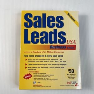 InfoUSA Sales Leads USA Business Edition DVD Database Windows Sealed New