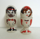 New ListingVintage Gres Man and Woman Egg Cup Salt and Pepper Shakers Korea