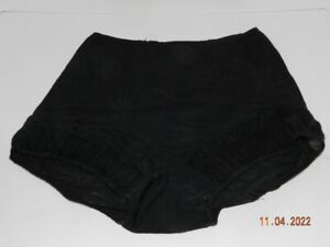 Vintage Kayser Black size 6 Double gusset sheer ruffle trim Nylon panties 1950's