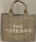 Marc Jacobs The Medium Tote Beige Canvas Bag Crossbody Detachable Adjustable!
