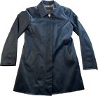 Coach Trench Coat Women's Size XS Black Solid Mid Length Buttons Lined