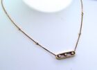 Messika Baby Move Diamond Necklace in 18K Rose Gold Adjustable Sz 17
