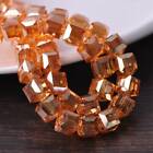 3mm 4mm 6mm 8mm 10mm 14mm Crystal Glass Cube Faceted Loose Crafts Beads Lot