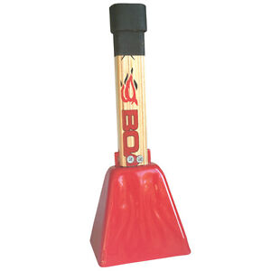 NEW VERY COOL 11-1/2 inch recycled HOCKEY STICK Handle RED COWBELL for cheering