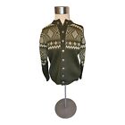 Evebofoss Nordic Norwegian Wool Cardigan Sweater With Buttons Green Small