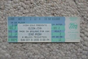 ELTON JOHN CONCERT TOUR 10/8/1995 FLOOR FULL TICKET GUND ARENA CLEVELAND
