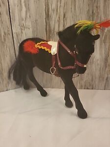 Vintage Steha Lieha German Flocked 10” Toy Carnival Horse
