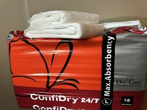 ConfiDry Dry Care 24/7 Large Pack 18 Adult Diapers Rare Discontinued 247
