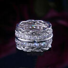 Gorgeous Silver Plated Rings Women White Sapphire Jewelry Sz 6-10 Simulated