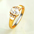 GOLD PLATED CUBIC ZIRCONIA OVAL RING FOR WOMEN JEWELRY