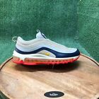Nike Women's Air Max 97 Pure Platinum Laser Orange Blue Sneakers Shoes Size 9