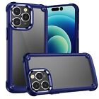 For iPhone 15 Pro Max Case Hybrid Metal Buttons Raised Lip + 2 Screen Protectors