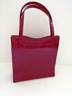 1950s Vintage Red Patent Leather Handbag by Lennox Bags Double Handled Purse