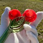Double Cherry Glass Pipe Smoking Hand Spoon Tobacco Bowl