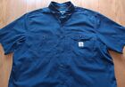 Carhartt Force Vented  Button Down Relaxed Fit  Shirt Mens XL  Navy Blue