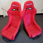 Bride Yellow CF Carbon Fiber Red Cloth / Suede Bucket Racing Seats With Sliders